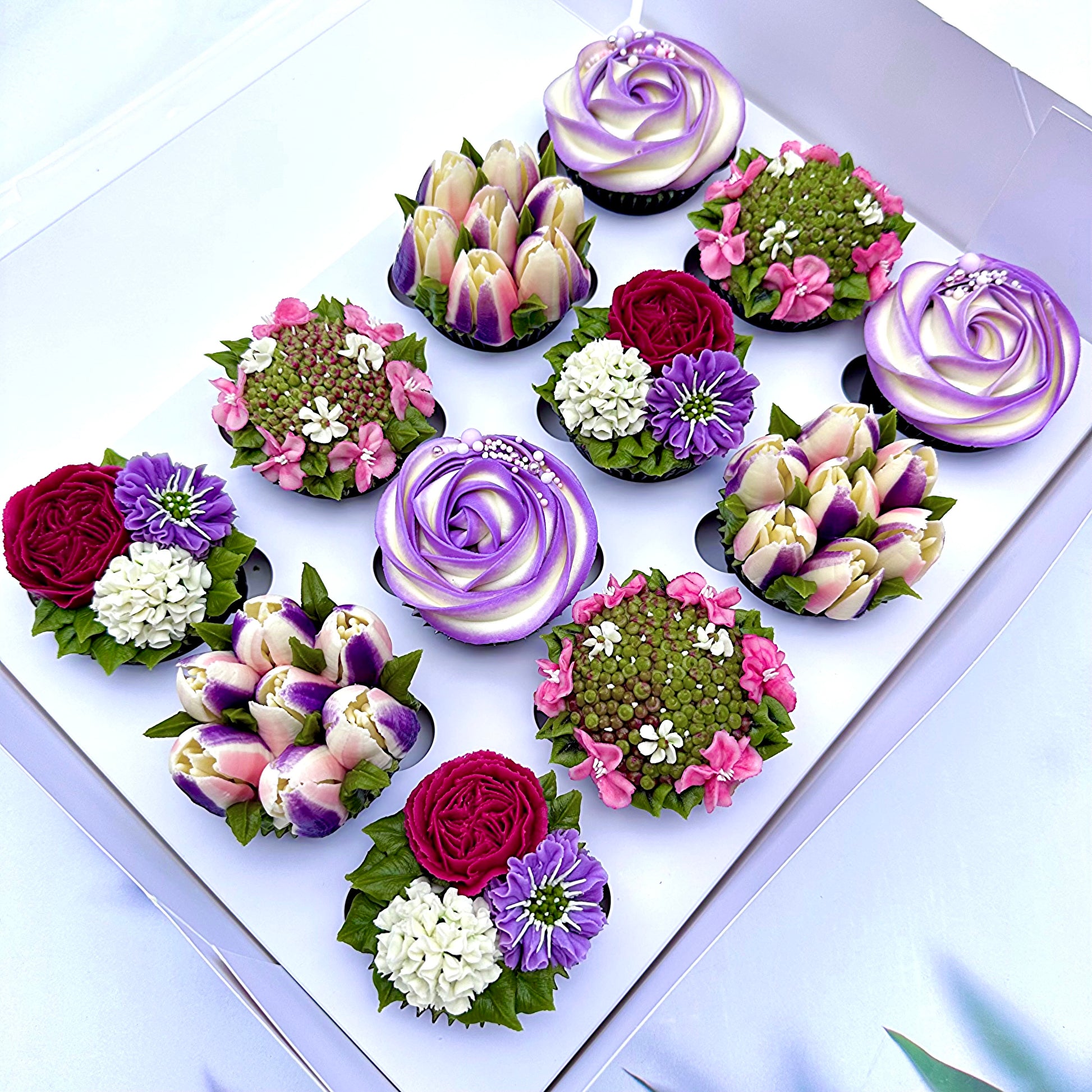 Cupcake Bouquet Hydrangea Cupcakes Tip Set Of Rosette, Tulips